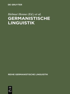 cover image of Germanistische Linguistik